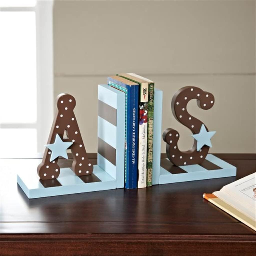 Letter Combination Bookend Bedroom Study Book Stand Home Decoration Ornaments Book End (Color : A Size : 300 * 100 * 150mm)