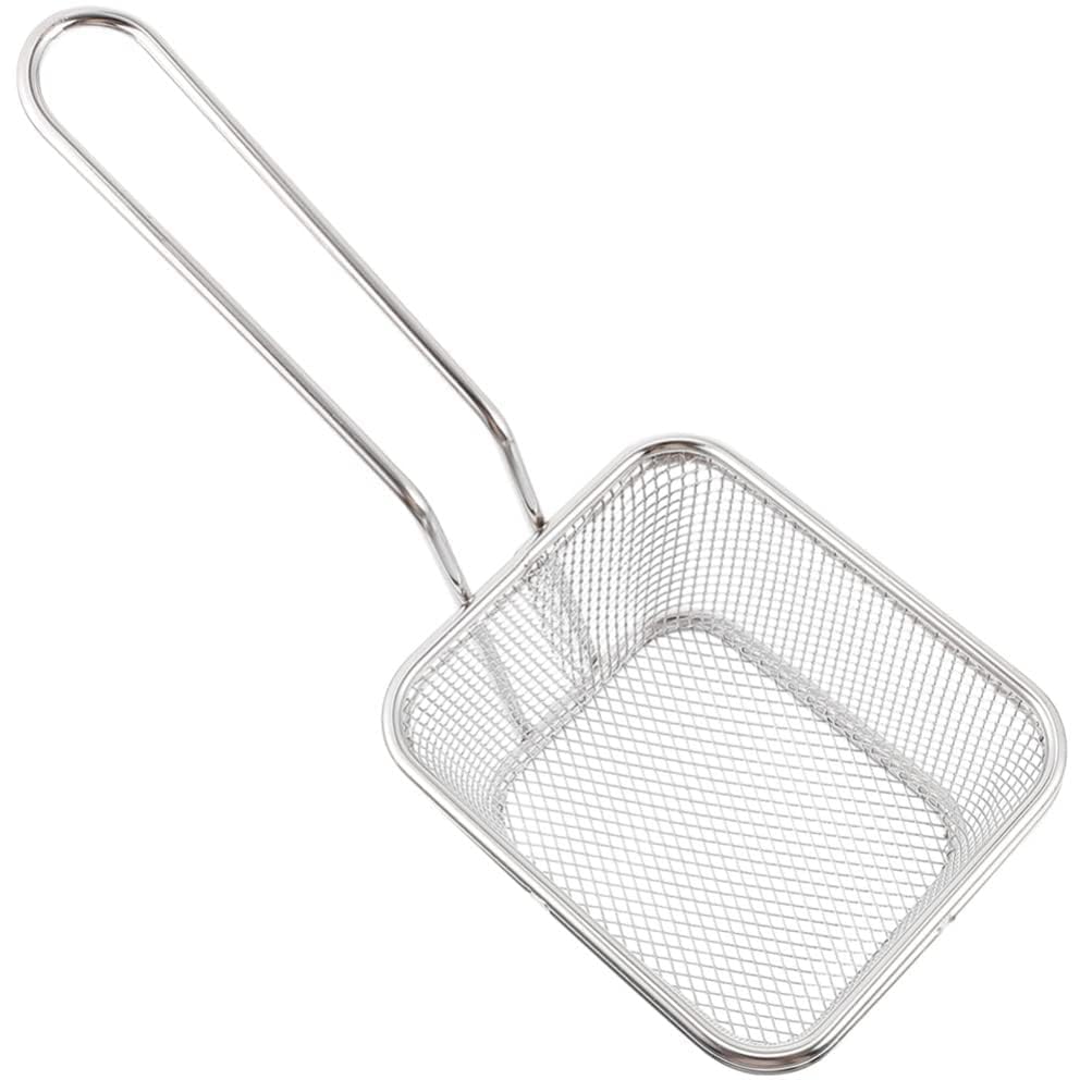 Stainless Steel Deep Fryer Basket with Handle | Wire Mesh Frying Basket for French Fries, Chicken & Snacks | Oil Strainer Fry Basket for Kitchen Cooking & Serving-image-18