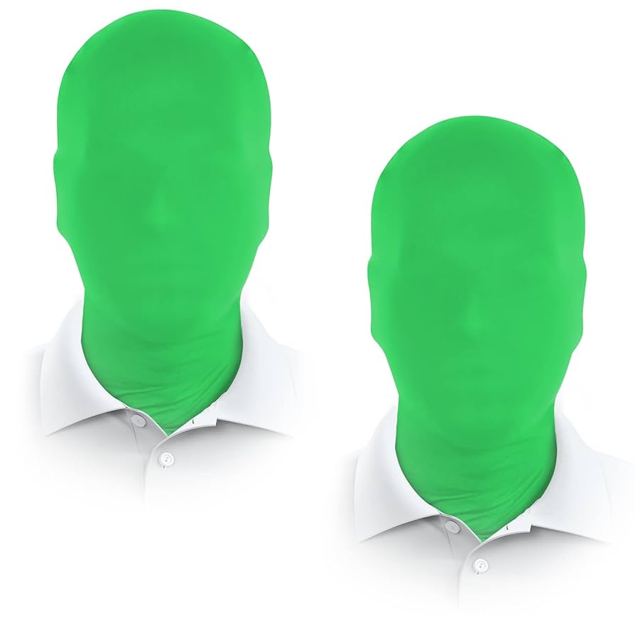 2 Pieces Black Full Face Mask Halloween Spandex Adult Hood