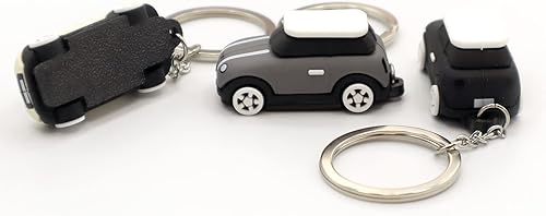 Miniatura 5 de 3D OM Llavero con modelo de silicona MINI, elegante lindo adorable, cadena de plata, colores acromáticos-blanco, gris