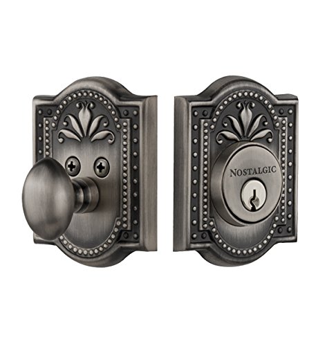 Nostalgic Warehouse Meadows Single Cylinder Deadbolt, Antique Pewter #TOP27