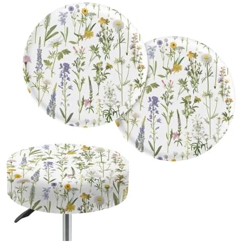 LJMKZJN Stretchy Floral Print Stool Covers Cover