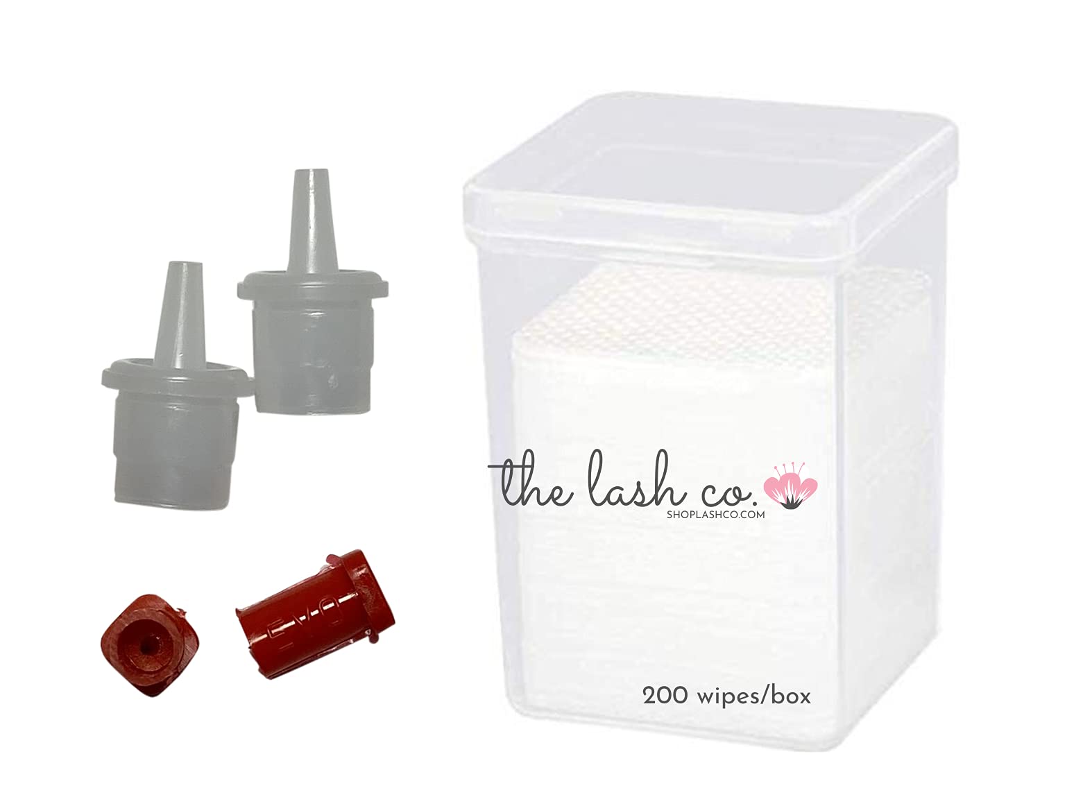 The Lash Co. Lash Glue Rescue Kit (200 lint free wipes, nozzle cap replacement + glue pins!)