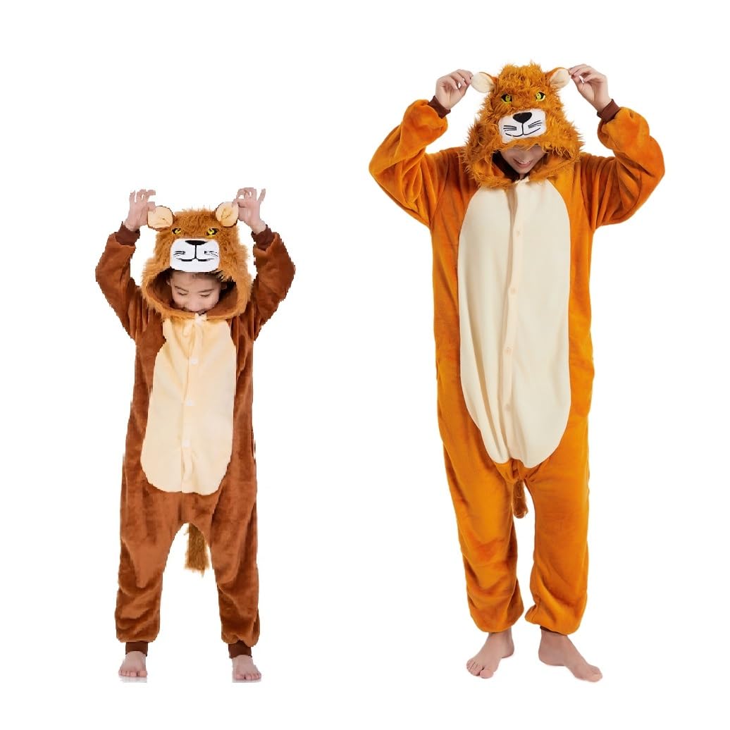 Adult Role Play Onesie - Plush Animal Costume Jumpsuit for Carnival, Halloween and Cosy Nights, multi-coloured, M