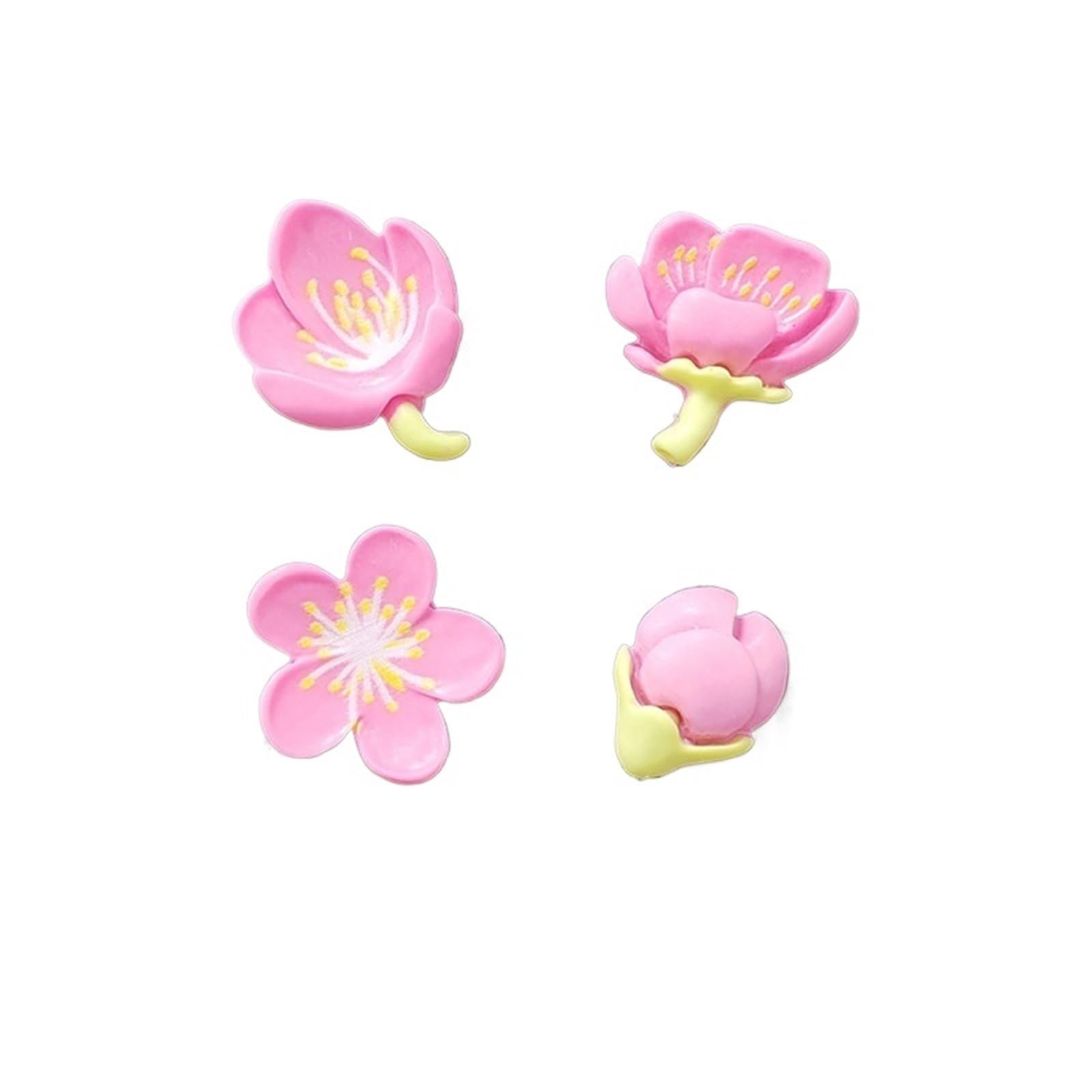 Glass Magnets 4/12pcs Fridge Magnets Blossom Cherry Flower Refrigerator Magnetic Sticker Message Whiteboard(Rose 4 pcs)