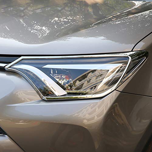 Kadore for 2016 2017 2018 Toyota RAV4 Chrome Front Headlight Lamps Cover Trim Bezels 2PCS/Set