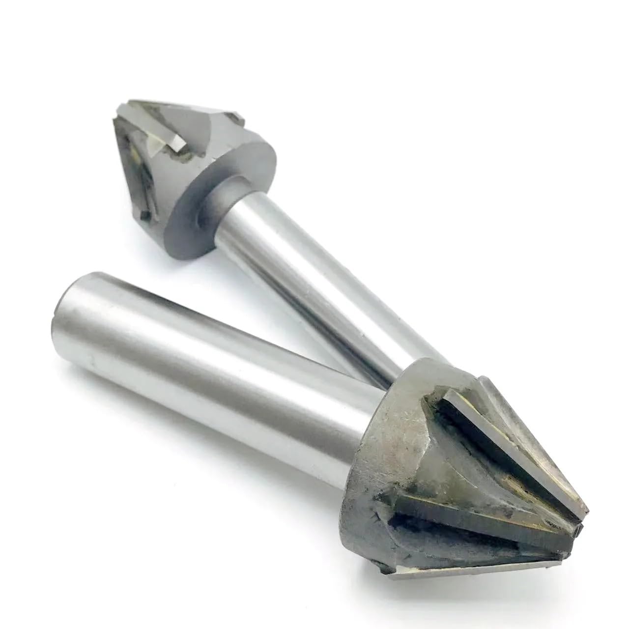 1pcs 60/90 Degrees Chamfer Milling Cutter, TCT Straight Shank Carbide Chamfer End Mill with Brazing Carbide Blade 4 Flute/6 Flute Chamfering Cutting Tool V Groove Router Bits(40mm-60degree)