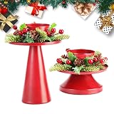 Portavelas de Pilar Rojo,2 portavelas de Navidad - Candelabro para Bodas, Fiestas, Eventos, candelabros para Mesa navideña, decoración de Chimenea, Vacaciones