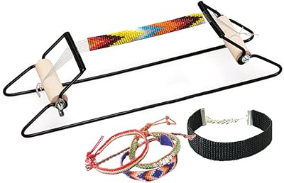 Wakauto DIY Kits DIY Kits Metal Bead Loom Kit Traditional Beading Loom Weaving Beading Loom DIY Jewelry Making Beading Loom for Bracelets Necklaces Belts and More Hand Jewelry Hand Jewelry