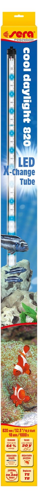 sera LED X-Change Tube cool Daylight 820 mm | Aquarium Lampe mit bläulichem Tageslicht | Dimmbar für Tag & Nacht | Aquarium Beleuchtung für Süß- & Meerwasser | LED Beleuchtung 10.000–12.000 K