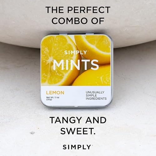 SIMPLY MINTS Natural Lemon Breath Mints, 6 Pack (180 Pieces), Tart and Tangy| Aspartame-Free, Sorbitol-Free, Xylitol-Free, Vegan, Kosher, Non-GMO - Thumbnail 7
