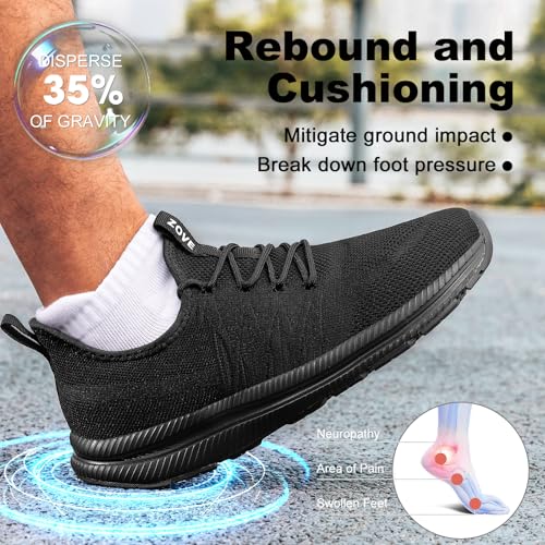 Image of ZOVE Wide Toe Box Shoes for Men Extra Wide Width Sneakers Non-Slip Ultra Light Wide Tennis Running Shoes Breathable Casual Walking Sneakers Diabetes Workout Gym Jogging Sports