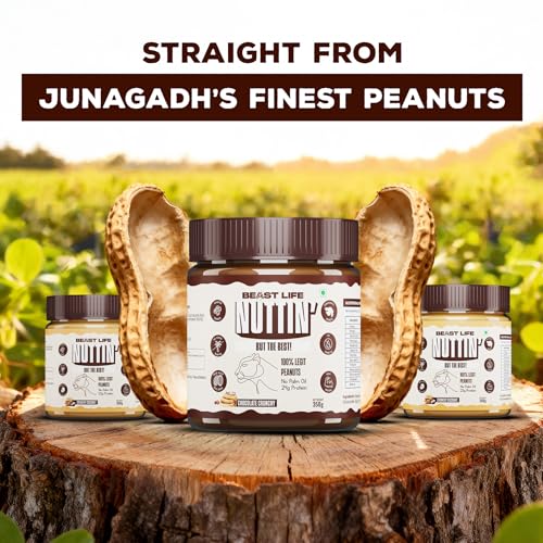 Image of BeastLife Crunch & Cream Peanut Butter Combo Box - 4 Flavors (Mango, Coconut, Coffee, Chocolate) | 24.5 G Protein | 350 gm Each | 100% Peanuts, High Protein | Zero Palm Oil | Non‑GMO Nut Butter | Fitness-Friendly Spread | Zero Cholesterol