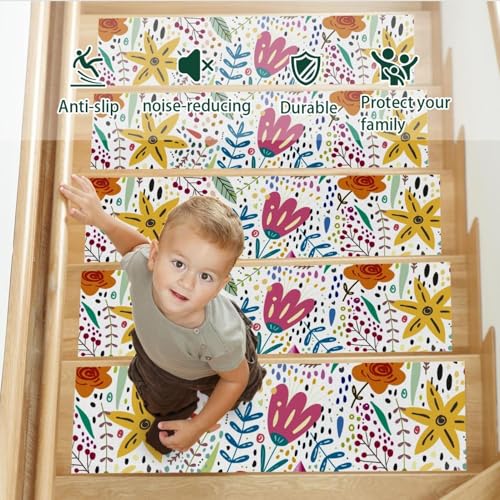 Tapis d'escalier antidérapant bois protection marches 20 x 76 cm - 4