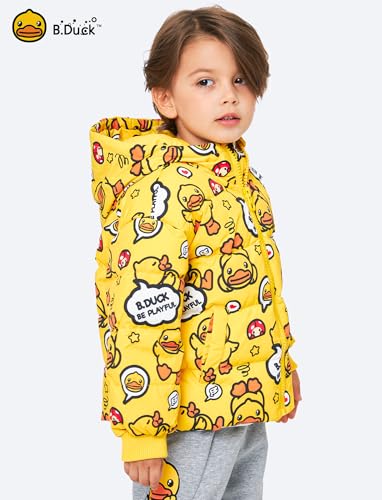 Unisex Boys Girls Puffer Jacket Trenchcoat Cute Yellow Duck Quilted Winter Coat Puffy Vest for Toddler Kids 3-12 Years2