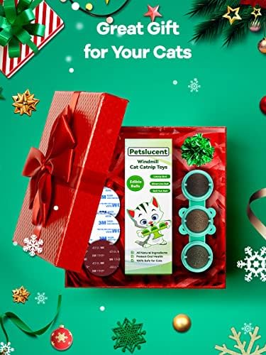 Silvervine Catnip Balls Toys for Indoor Cats Chew, Petslucent Edible Catnip Toys for Cats Lick, Natural Rotatable Kitty Treats Toys for Kitty Teeth Cleaning Dental, Healthy and Safe (blue)