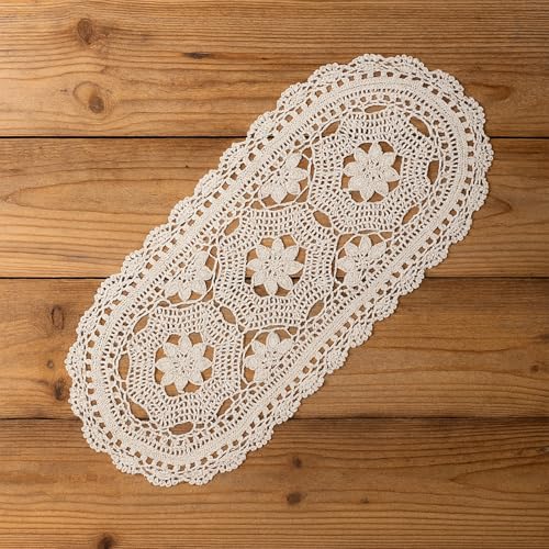 Oval Lace Table Runner Cotton Crochet Lace Table Runner Doilies