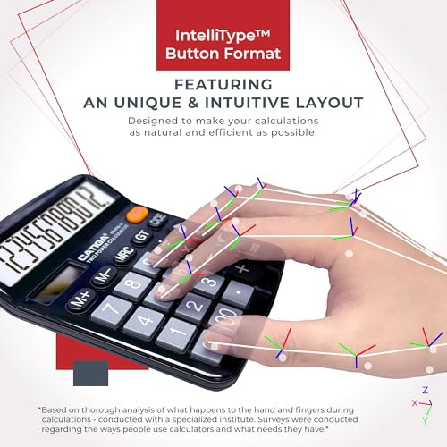 Catiga CD-2786-12 Digits Desktop Calculator With Large Lcd Display And Sensitive Button, Dual Solar Power And Battery, Standard Function For Office thumb #2
