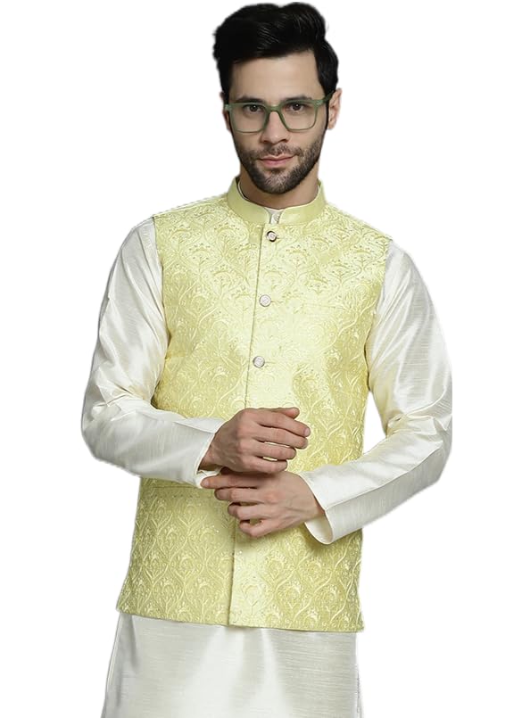 jompers Men's Sequins and Embroidred Nehru Jacket.-picture-12