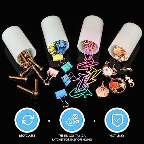 Image of JOVITEC 200 Pcs Plastic Film Canister Holder 35 mm Empty Camera Reel Containers Storage Containers Case with Lids for Small Accessories Fish Hook Film Beads (White)