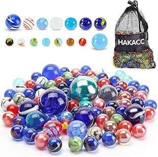 HAKACC 12 Kinds Glass Marbles, 680g Star Marble Set with Large Mables for Reward Jars Marble Run Games DIY Bowl Home Decoration