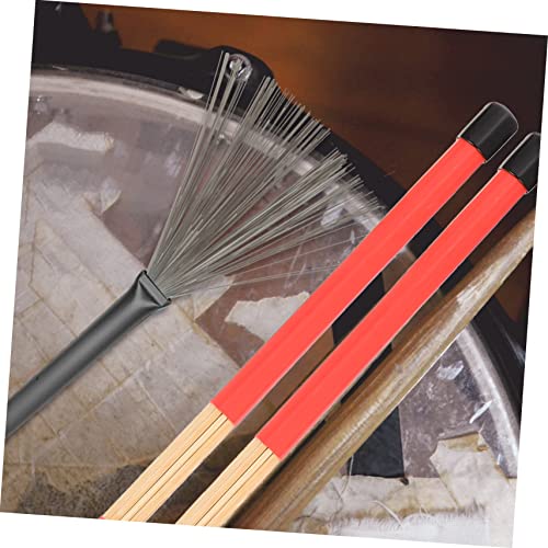 Set de baquetas UPKOCH 1 unidad con bolsa de almacenamiento, cepillos para batería profesionales y baquetas de palo de nogal para estudiantes y músicos, ideal para batería de jazz miniatura 3