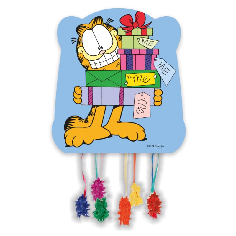 Piñata aniversário infantil, vários desenhos divertidos para meninos e meninas, ideal como decoração de festas e celebrações (Garfield)