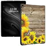 Tablet Case for iPad 9th/8th/7th Generation Case 10.2'', Slim Lightweight Transparent Shockproof Soft TPU Protective Case Soft Cover for iPad 10.2 Inch 2021/2020/2019, Sunflower in Wooden