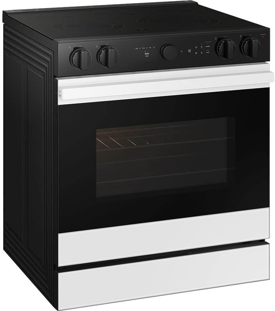 Samsung NSE6DB850212 6.3 Cu. Ft. Bespoke White Glass Slide-In Electric Convection Smart Range with Air Fry