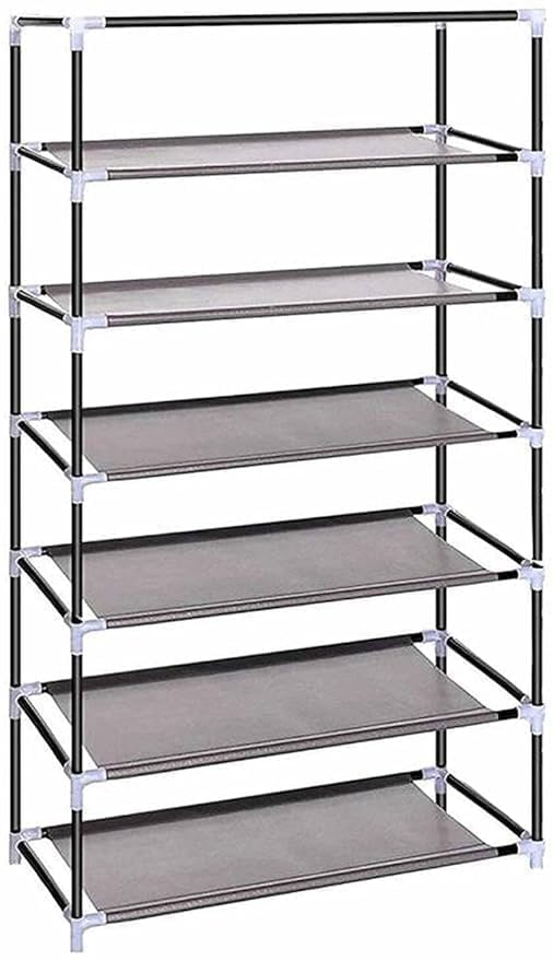 Image of AWTATOS Multipurpose Collapsible Wardrobe Cabinet | Foldable Fabric Organizer with 6-9 Shelves | Portable Clothes Storage Rack for Bedroom, Home & Office (Blue, 6 Layer)
