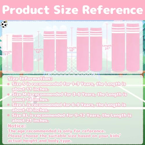 Image of Olreco 1 Pack Toddler Kids Youth Soccer Socks Girls Boys Baseball Socks Youth Knee High Softball Football Accessories Cotton