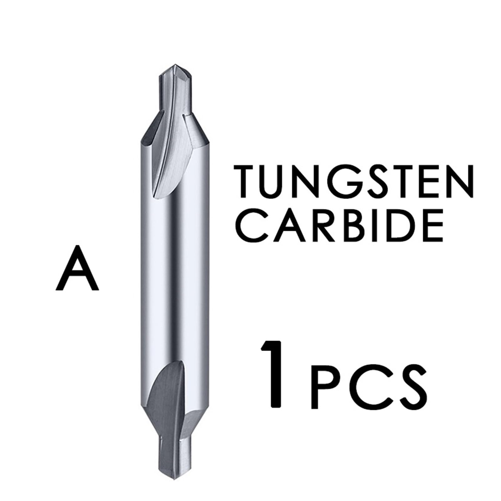 Hochgeschwindigkeitsstahl-Zentrierbohrer Zentrierbohrer, Hartmetall-Fasenlattenbohrer, A-Form for Metall, Aluminium(A-BF2055(1PCS),3.5xD10x60)