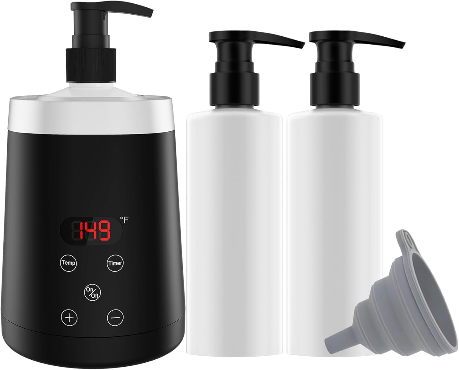 Scaldaolio da massaggio con due dispenser di olio per riscaldare liquidi come oli essenziali, lozioni e gel doccia per casa, saloni professionali, spa, bianco