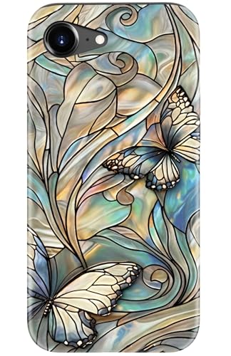 Image of Goodon for iPhone 16e Case Cute - Wireless Charging Compatible - Dual-Layer Hard Shell + Silicone Cover - Protective Phone Case with Trendy Designs for Women - Butterflies Blue Gold | Dual-Layer Hard Shell + Silicone, Slim Fit Protective Phone Cover with Wildflower Designs for Women Girls