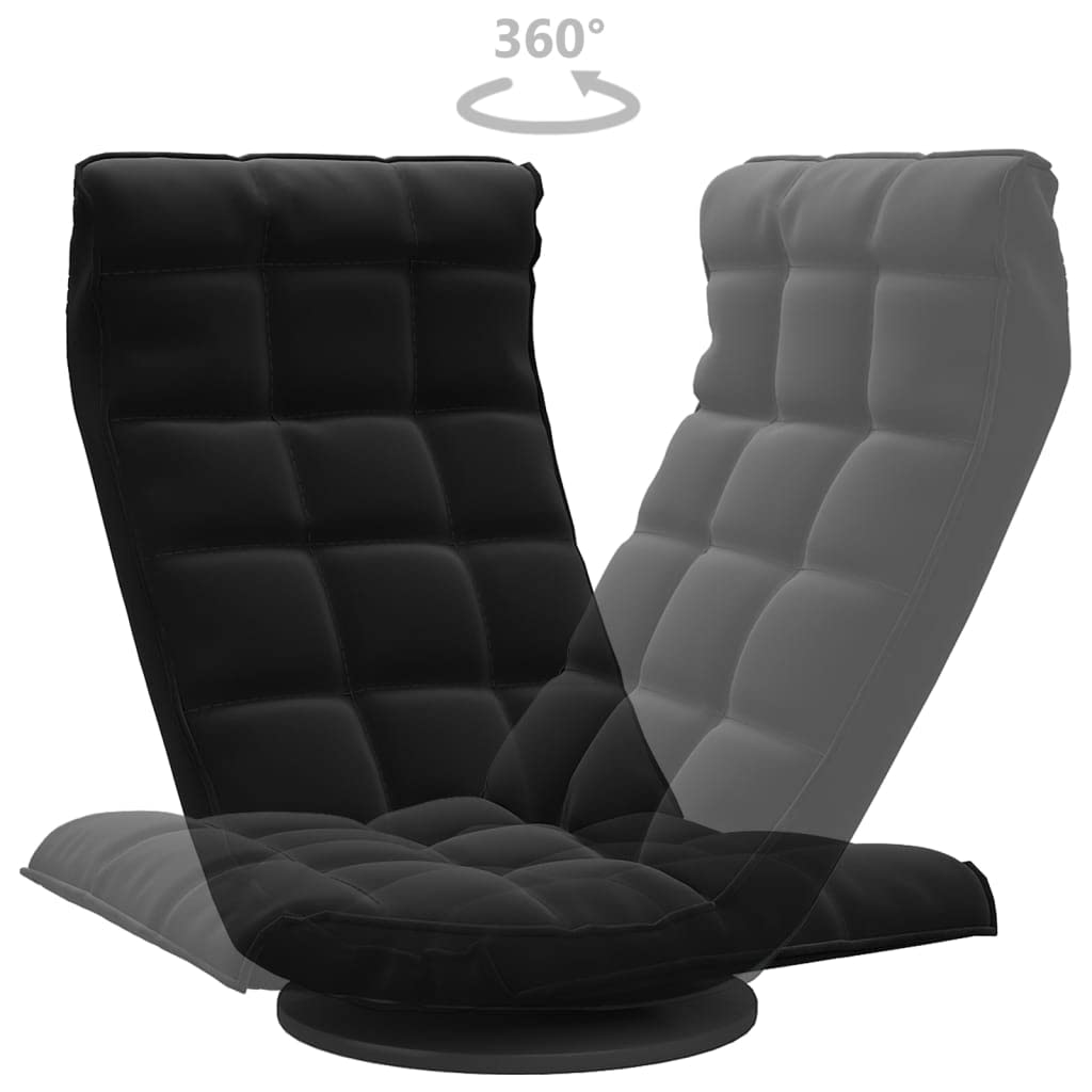 Bodenstuhl Drehbar Relaxsessel Ergonomisch & 360° drehbar klappbar mit Polsterung Gemütlicher Sessel für Wohnzimmer Schwarz Samt