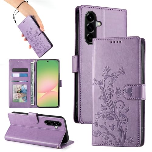 Étui cuir Samsung S10E violet aux finitions gravées papillon
