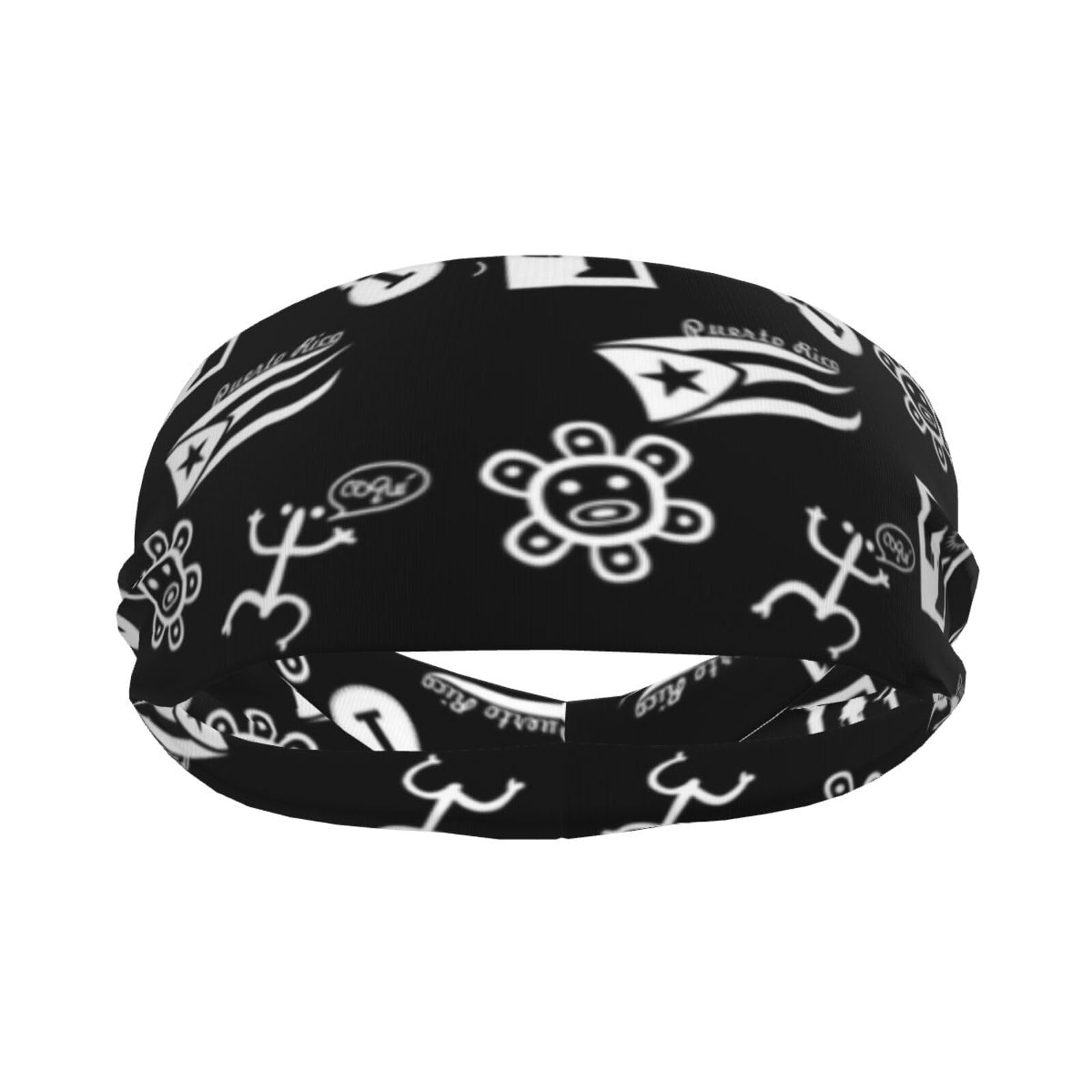 Cute Puerto Rico Flag Sports Headbands for Men Women Puerto Rican Wicking Sweatband for Men Women Running Cycling Yoga