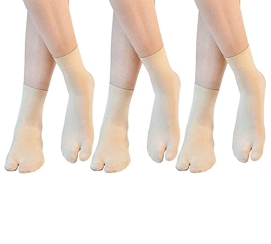 cotson ;lasting wear in every pair Women Cotton Ankle Length Toe Socks, Thumb Socks, (Skin, Pack of 3 Pairs)-picture-22