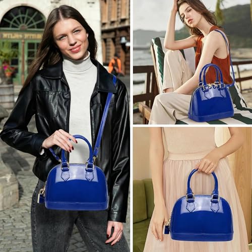 Image of Jelly Crossbody Purse Shoulder Bag, Candy Color Tote Satchel Top-Handle Handbags for Women