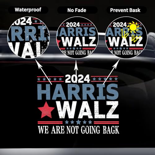 Vesvory 1658875 Kamala Harris Walz Car Decal Waterproof Kamala Car Window Bumper Sticker Pvc Double-Sided Printed Harris Waltz 2024 Election Sticker thumb #7