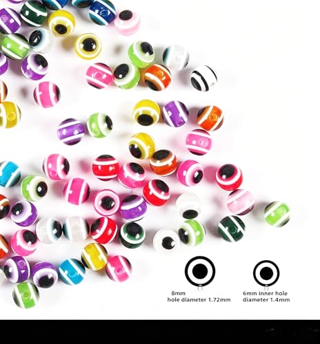 200 cuentas mixtas ojo de pez 3D plástico 6mm 8mm miniatura 3