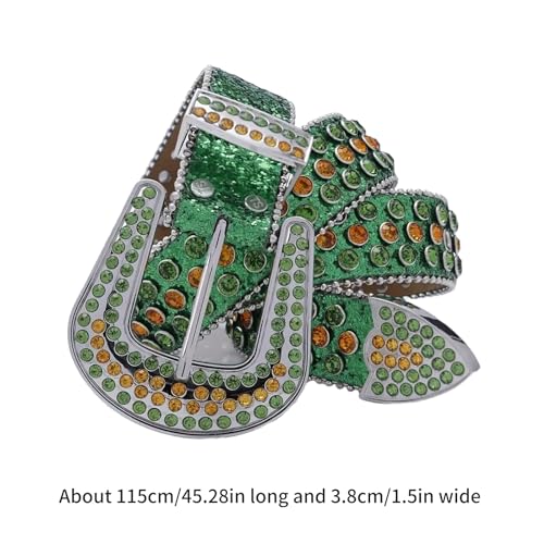 appuivbt Green Rhinestones Waist Belts for Jeans Glitter Belt for Woman Cowboys Cowgirls Jeans Skirt Waistband3