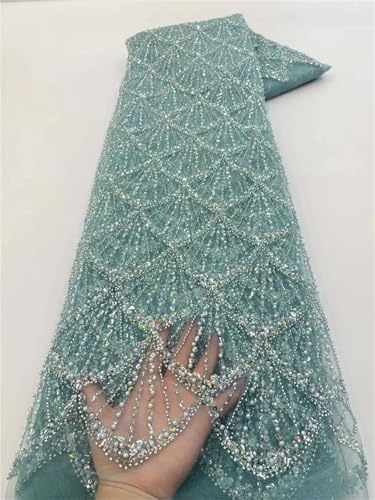 Tissu africain brodé de paillettes de haute couture pour robe de soirée de mariage