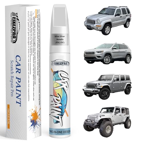 Image of Billet Silver Metallic(PSC /JSC) Touch Up Paint for Jeep, Car Paint Scratch Repair Remover Pen Color Exact Match, Quick and Easy Fix Automotive Chips and Nicks Scuff