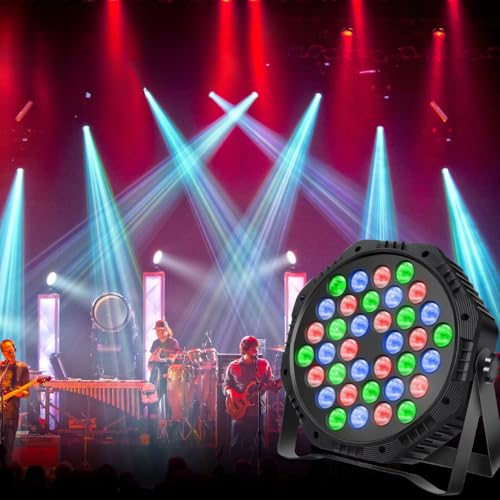 36 LED RGB dj Light Party Disco Light with Remote & DMX Control |...