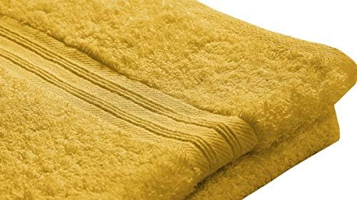 Fade Resistant Towel Set 100% Egyptian Cotton 500 GSM, 2 X Bath Sheets - Mustard