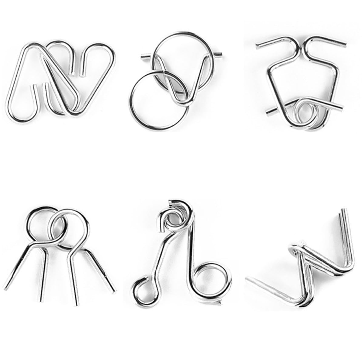 NOLITOY Juego de Rompecabezas Función de Rompecabezas Mental Educativo 25 Piezas de Anillos de Acero al Carbono para Niños y Adultos de Mesa