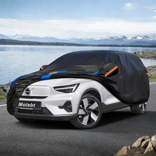 Image of Custom Fit SUV Car Cover for Volvo XC40 / XC40 Recharge / EX40 (2019-2026), Upgraded Waterproof All Weather Outdoor Auto Cover with Driver Door Zipper & Mirror Pockets, UV /Snow /Dust Protection
