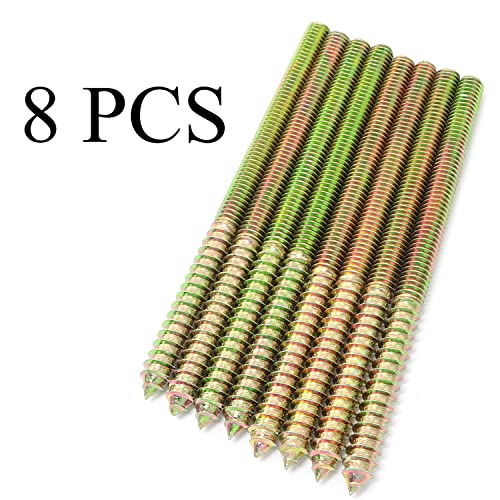 Image of 8pcs Self-Tapping Screw Hanger Bolts 5 /16 inch-18 x 5 Hanger Bolts Double Headed Bolts for Furniture Wood Joint