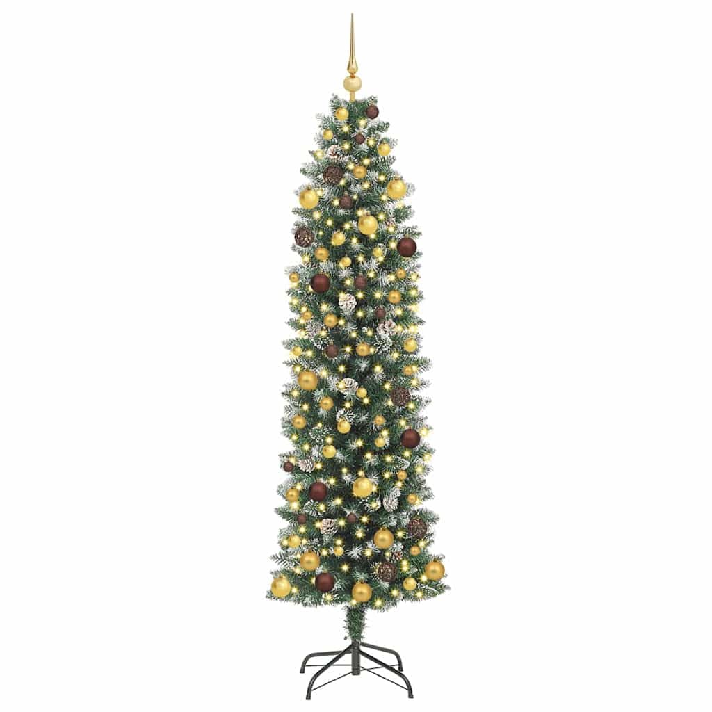 Genérico Árbol Navideño Artificial Delgado con 300 LED Verde y 210 cm,Casa y jardín,Decoración,Decoraciones Festivas y estacionales,Arboles de navidad-3395302